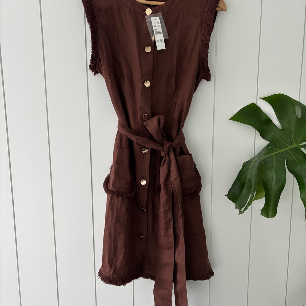 J. Crew Raw hem mini shirtdress in linen